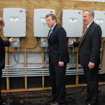 Rep. Charles Dent and ASI President Rolf Schlake at "opening" of solar panels at Applied Separations
