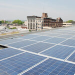 solar panels on the roof of Applied Separations' headquarters